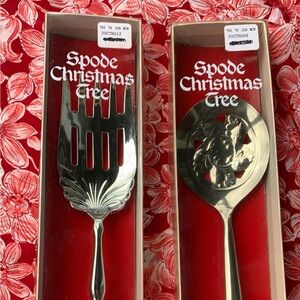 Spode Christmas Tree Vegetable Serving Spoon/Meat Fork